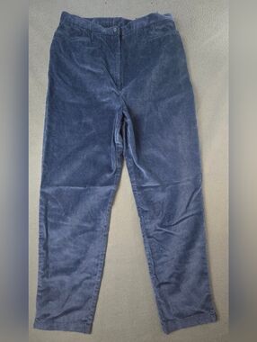 Vintage 90s Talbots Petites Womens 12 Cotton Blend Corduroy Pants Navy Blue